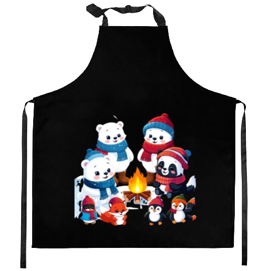 Winter Wonderland Critters Kitchen Aprons