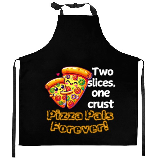 Cheesy Together: Two Slices, One Heart! Kitchen Aprons