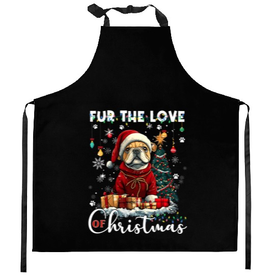 French Bulldog Christmas Tree Decoration Dog Lover Kitchen Aprons