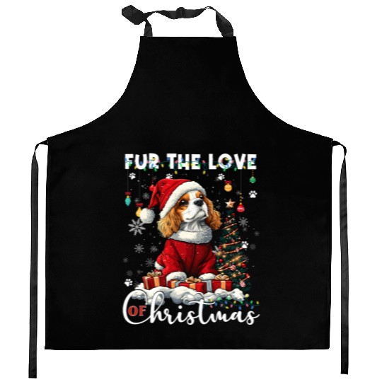 Cavalier King Charles Spaniel Christmas Tree Dog Kitchen Aprons