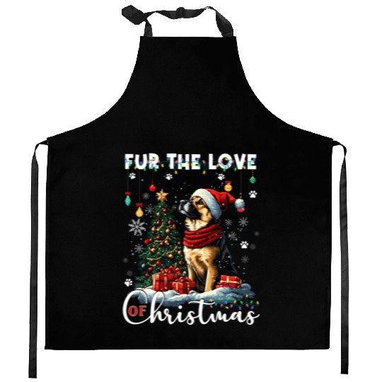 German Shepherd Christmas Tree Decorations Dog Kitchen Aprons