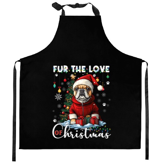 French Bulldog Christmas Tree Decoration Dog Lover Kitchen Aprons