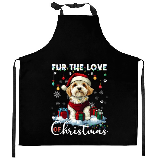 Havanese Christmas Tree Lights Decorations Dog Kitchen Aprons