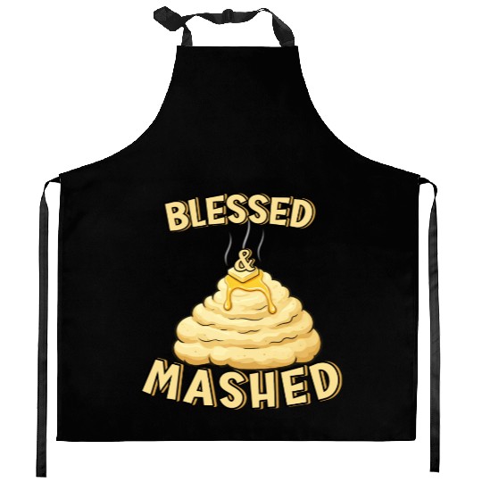 Blessed & Mashed - A Punny Thanksgiving Design Kitchen Aprons