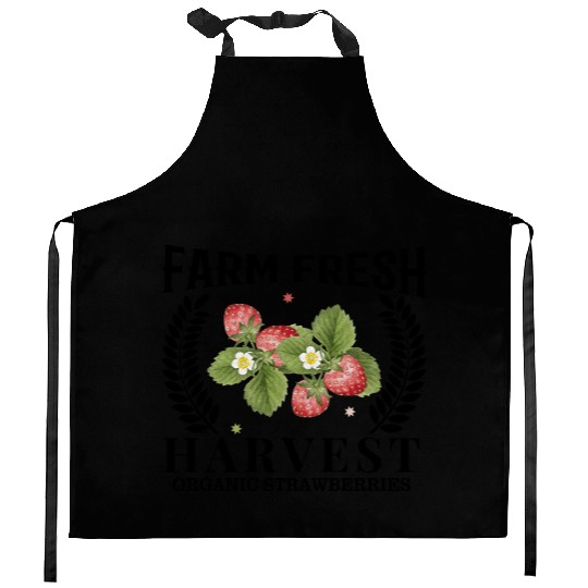 Farm Fresh Harvest, Strawberries Harvest Design Kitchen Aprons