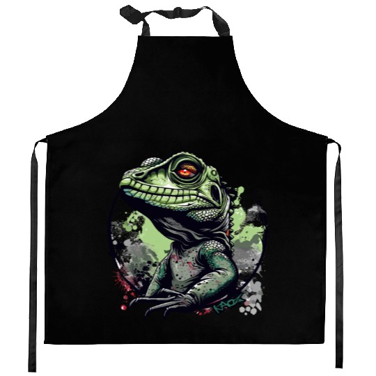 Water Dragon Lizard Kitchen Aprons