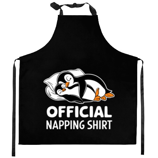 Official Napping Kitchen Aprons Cute Penguin Design