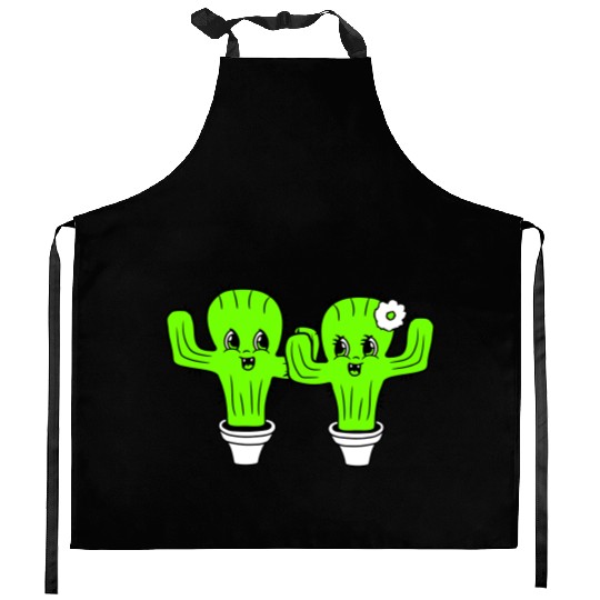 2 Cactus Pair Plants Prickly Cactus Love Couple Kitchen Aprons