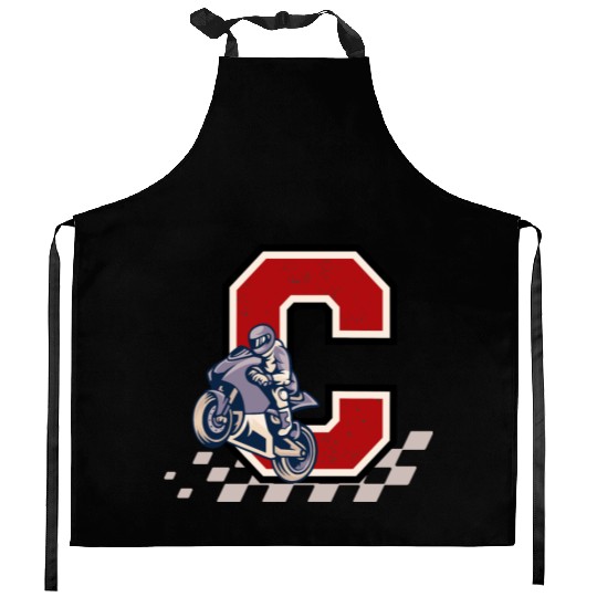 Motorbike Racer - C Series Kitchen Aprons