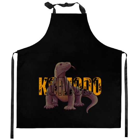 Komodo Dragon Art From Indonesia Kitchen Aprons
