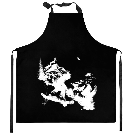 Snowboarding Graphic Kitchen Aprons