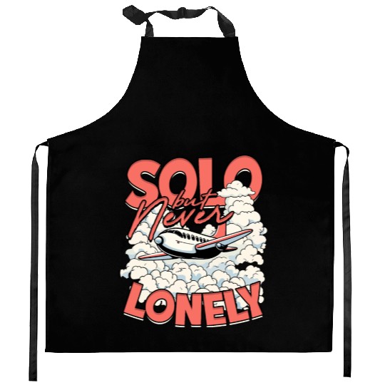 First Solo Flight Pilot Solo But Never Lonely Kitchen Aprons