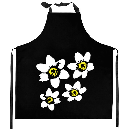 Beautiful White Daisies Flowers Spring Summer Fun Kitchen Aprons