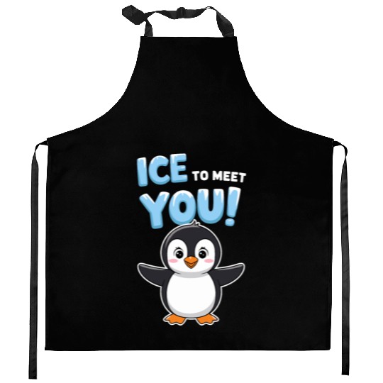 Ice To Meet You Cute Penguin Fun Kitchen Aprons