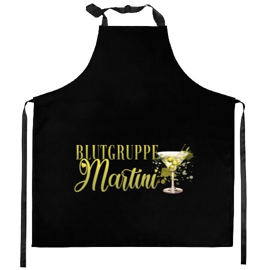 Blutgruppe Martini Cocktail Bartender Kitchen Aprons
