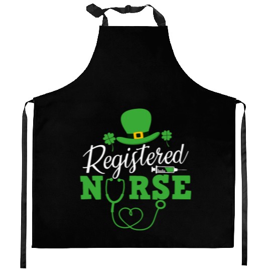 Registered Nurse St Patricks day Shamrock Nursing Kitchen Aprons