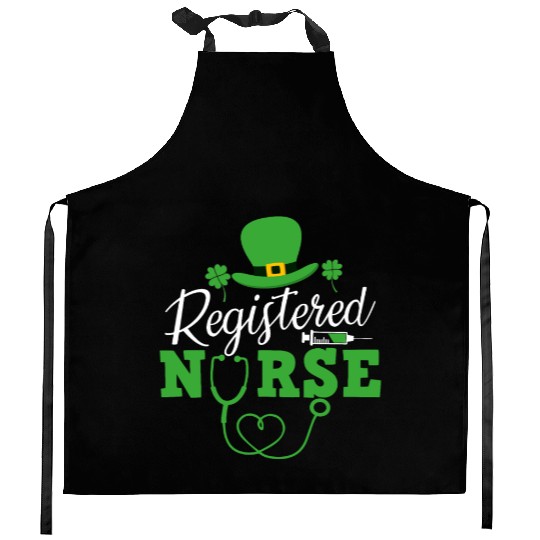Registered Nurse St Patricks day Shamrock Nursing Kitchen Aprons