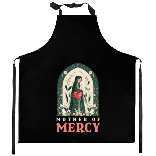 Virgin Mary Mother Of Mercy Kitchen Aprons