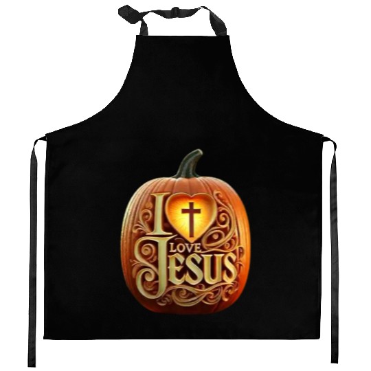 i love jesus Kitchen Aprons
