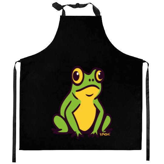 A Big Little Green Frog Kitchen Aprons