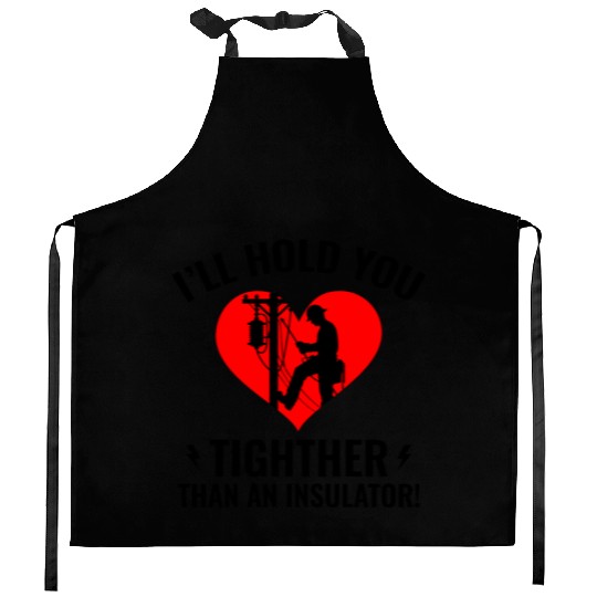 Lineman Valentine Insulator Love Humor Design Kitchen Aprons