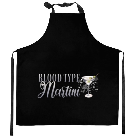 Blood Type Martini Cocktail Bartender Kitchen Aprons