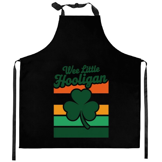 St Patricks Day Wee Little Hooligan Funny Kitchen Aprons