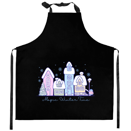 Magic winter time Kitchen Aprons