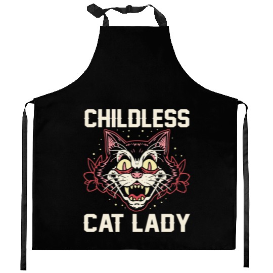 Childless Cat Lady Kitchen Aprons