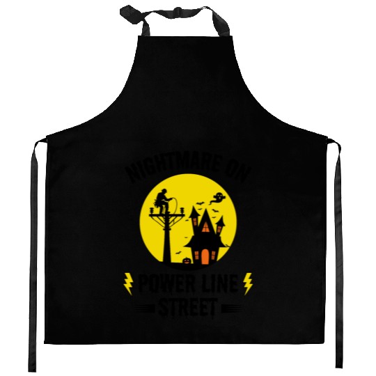 Nightmare on Power Line Street – Lineman Halloween Kitchen Aprons