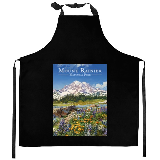 Mount Rainier Paradise Meadows Kitchen Aprons