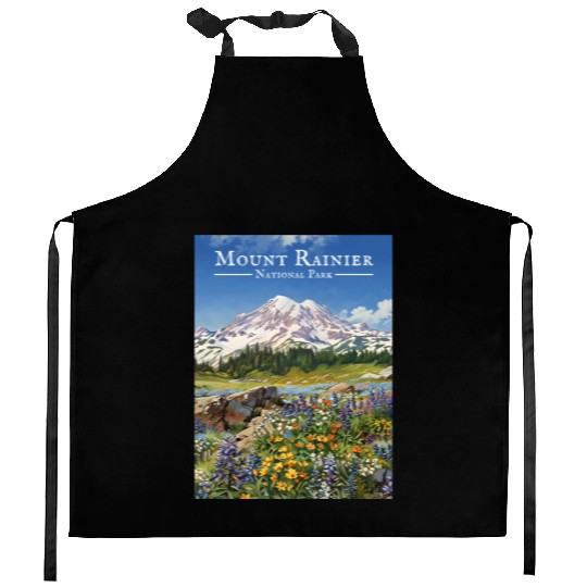 Mount Rainier Paradise Meadows Kitchen Aprons