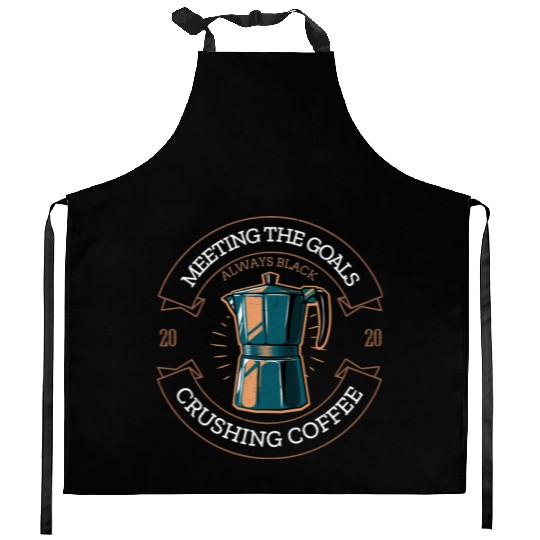 Meeting Goals Crushing Coffee Business Men Women Kitchen Aprons