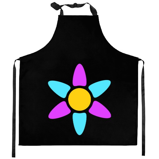 Small Daisy Flower Decorative Yellow Purple Design Kitchen Aprons