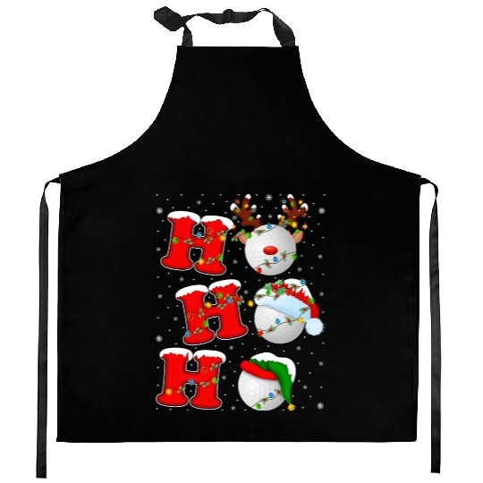Ho Ho Ho Golf Santa Christmas Kitchen Aprons
