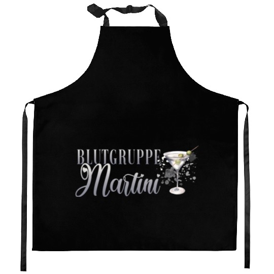 Blutgruppe Martini Cocktail Bartender Kitchen Aprons
