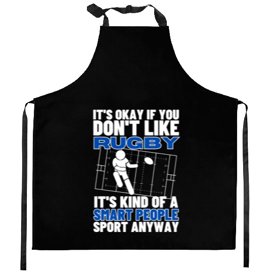 Rugby Is For Smart People Funny Rugby Player Kitchen Aprons