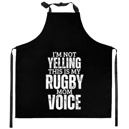 Rugby Mom Voice Funny Women Mother Rugby Kitchen Aprons