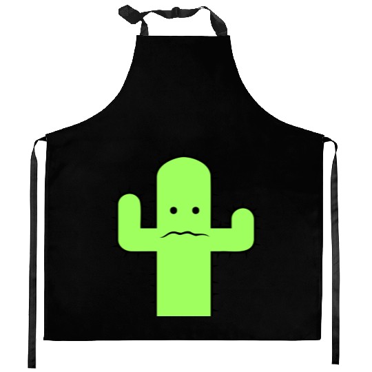 Cactus Face Fear Sad Spines Desert Funny Cacti Fun Kitchen Aprons