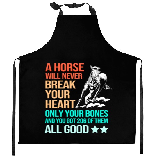 Funny Barrel Racing Cowgirl Horseback Riding Kitchen Aprons