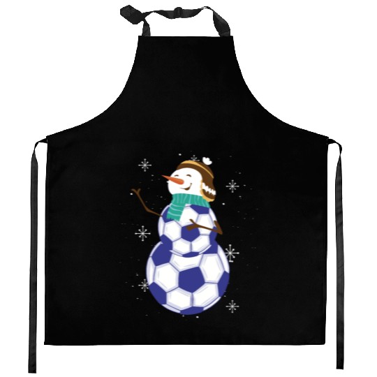 Snowman Soccer Winter Wonderland Fun Kitchen Aprons
