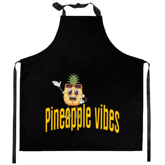 Pineapple vibes Kitchen Aprons
