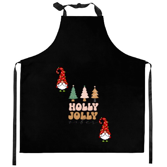 Holly Jolly Vibes Kitchen Aprons