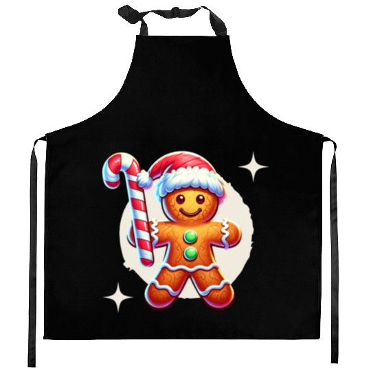 Gingerbread Man Christmas Cheer Kitchen Aprons