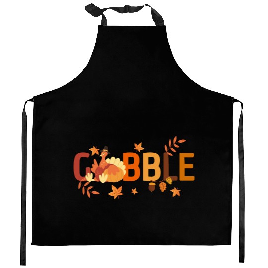 GOBBLE TURKEY PODIATRIST FUNNY THANKSGIVING Kitchen Aprons