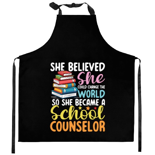 She Became A School Counselor for a School Kitchen Aprons
