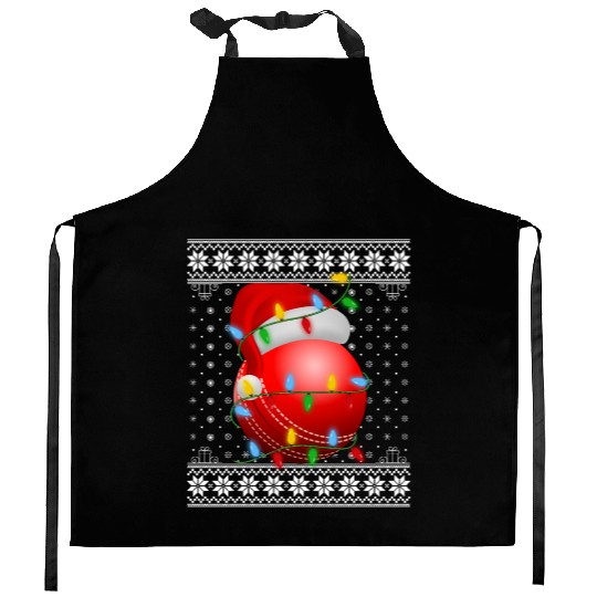 Cricket Ball Christmas Kitchen Aprons