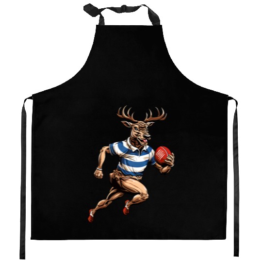 Deer rugby player Kitchen Aprons