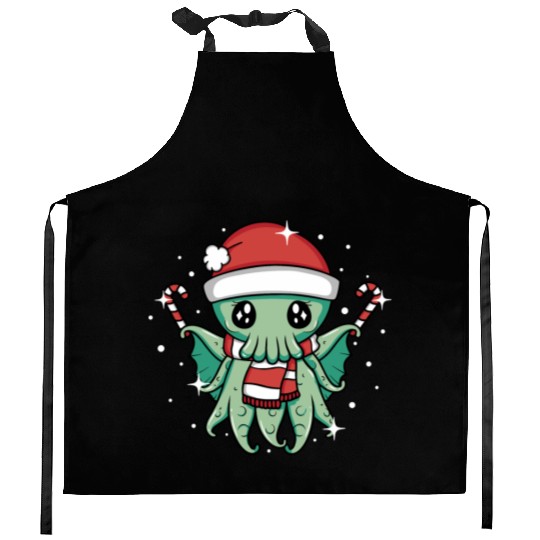 Christmas Cthulhu Kitchen Aprons