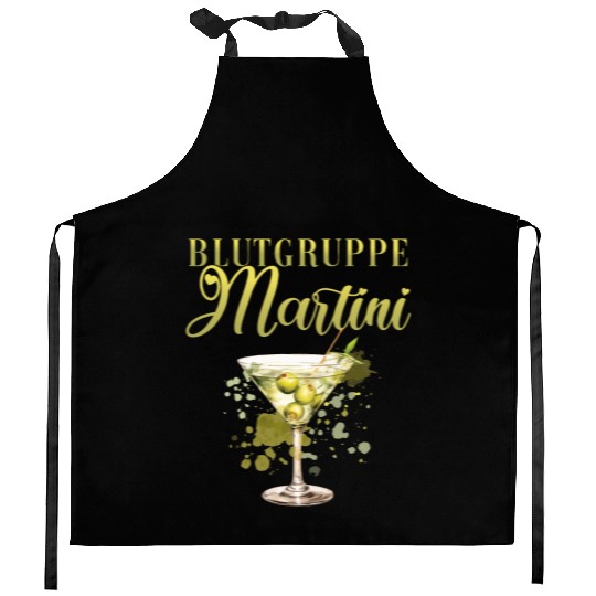 Blutgruppe Martini Cocktail Bartender Kitchen Aprons
